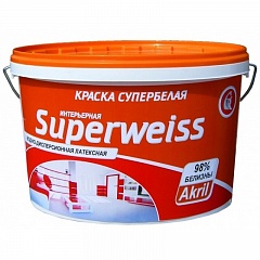 Краска водно-дисперсионная Гермес SUPERWEISS супербелая 40 кг